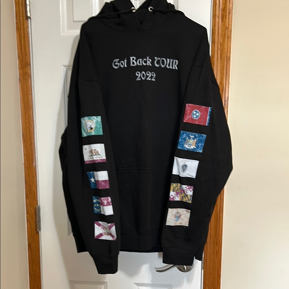 Paul McCartney 2022 Got Back Tour Pullover Black Hoodie with Tour Cities